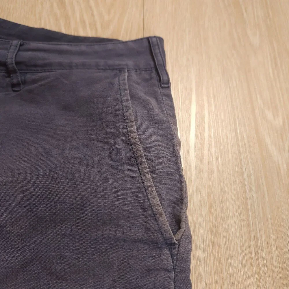 Faherty Malibu Chino Shorts Men’s Sz 36 Blue Linen Cotton Blend Casual Light